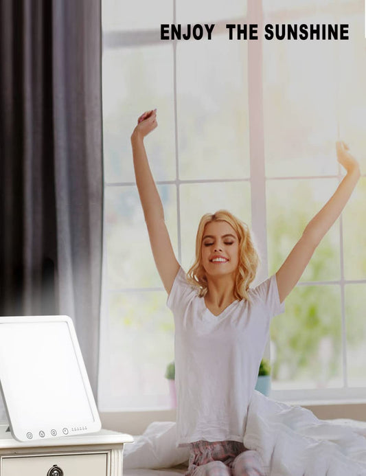 Dxles Light Therapy Lamp, UV-Free 15000 Lux LED Therapy Light, Touch Control 3 Color Temperature & 5 Brightness Level, 6 Timer, Memory Function, Compact Size for Home Office Use