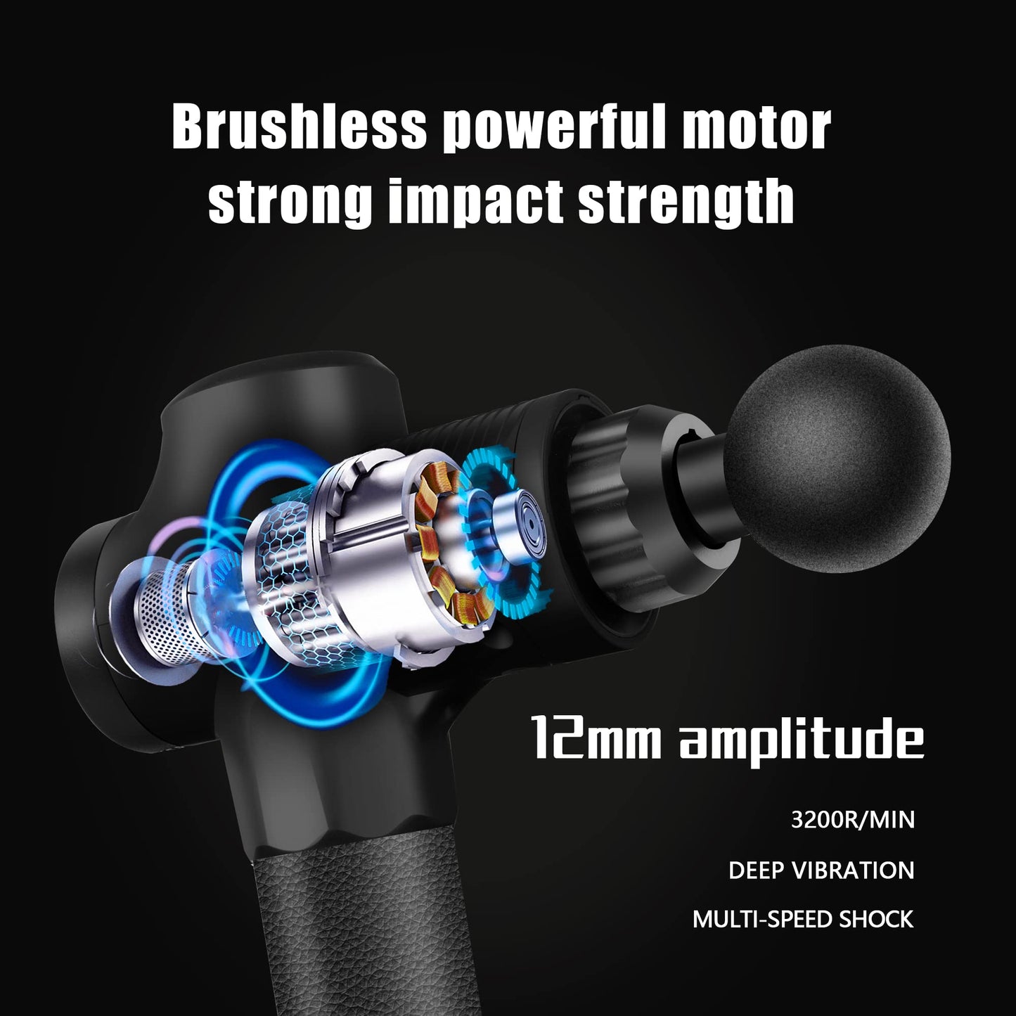 TAIJIMA Massage Gun,Muscle Massage Gun for Athletes,Handheld Deep Tissue Massager,Body Back Muscle Massager with 10 Massage Heads and LCD Touch Screen (Black)