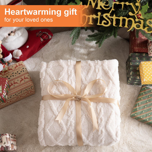 Heated Blanket Electric Blanket Throw 50"x60",Soft Plush Heating Blanket with Fast Heat,5 Heating Levels & 1-12 Hours Timer,Machine Washable,Over-Heat Protect,Couverture Chauffante