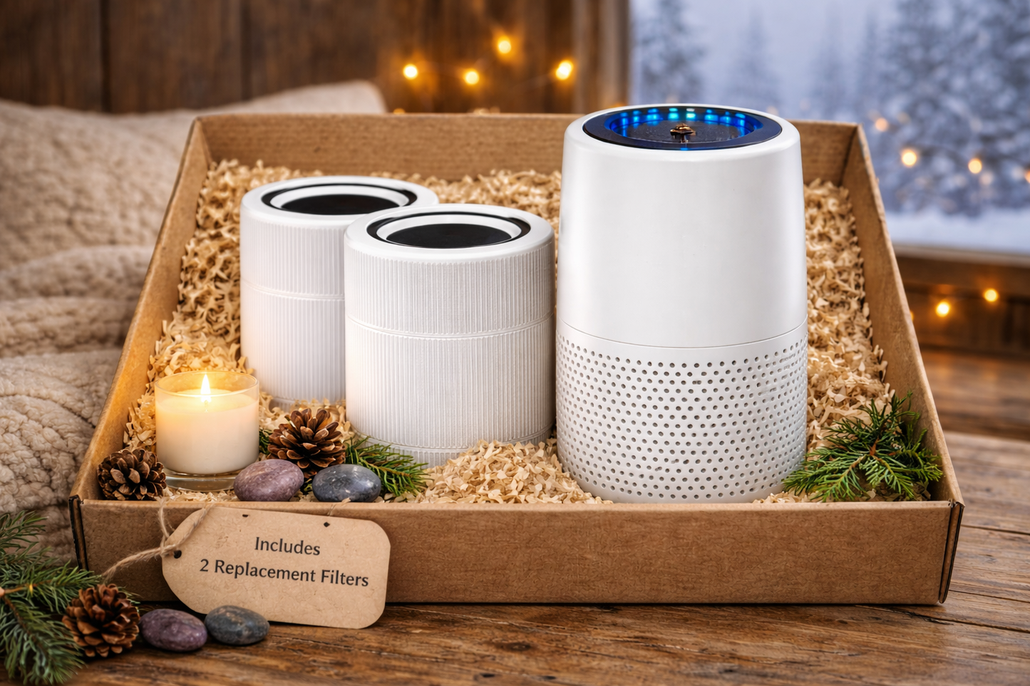 Chalet Air Care Bundle — H13 HEPA Purifier + 2 Replacement Filters