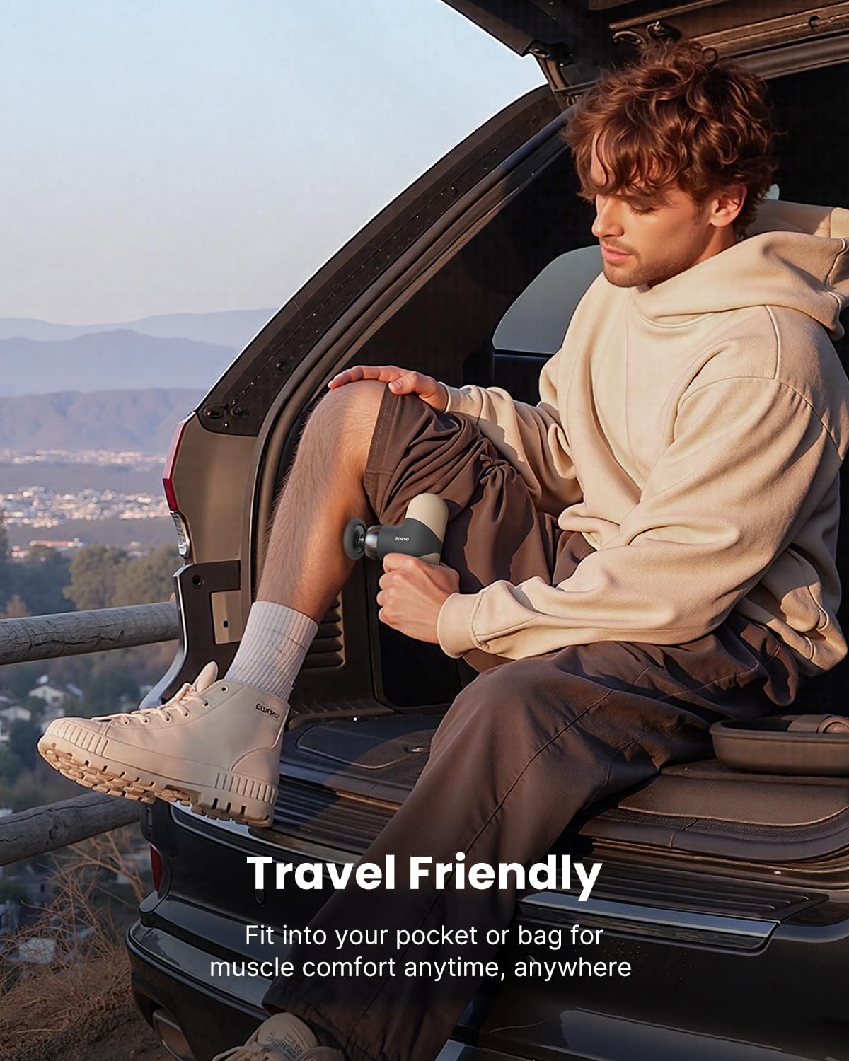 RENPHO Mini Thermal Massage Gun with Heat, Mothers Day Gifts, Portable Fashion Massager Gun, Color Silicone Sleeves, 4 Intensities, 4 Heads, Travel Size with Carry Case Grey