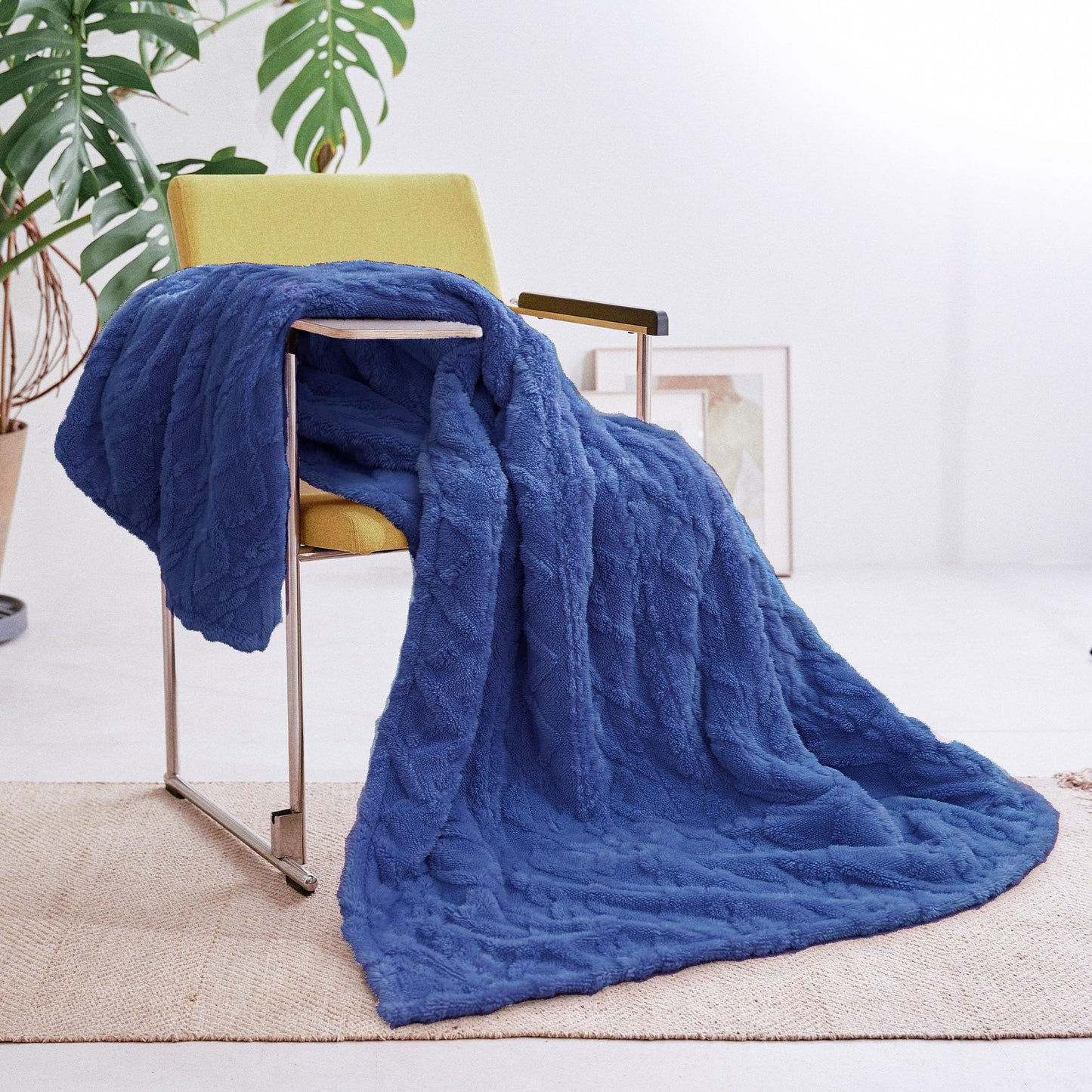 Aheadpret Heated Blanket-Electric Blanket 50"x60" Soft Heated Throw Blanket with 5 Heating Levels & 3 Hours auto-Off,Machine Washable(Blue